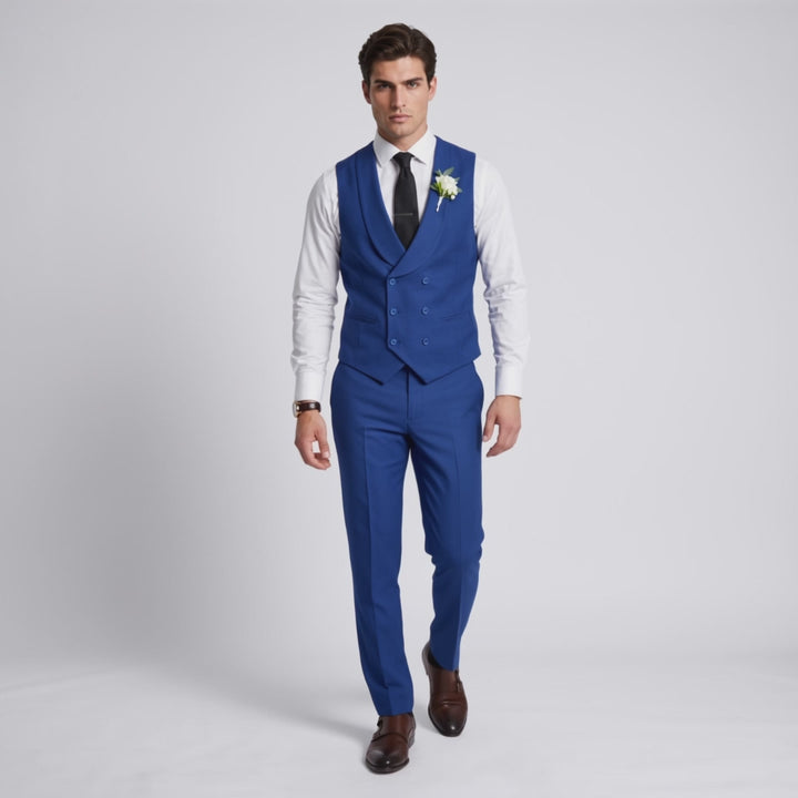 Menseventwear Double Breasted Formal 2 pieces Shawl Lapel Mens Suit For Wedding (Vest+Pants)