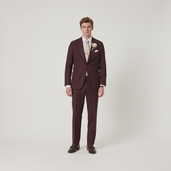 Menseventwear Formal 2 Pieces Mens Suit Flat Notch Lapel Suits For Wedding (Blazer+Pants)