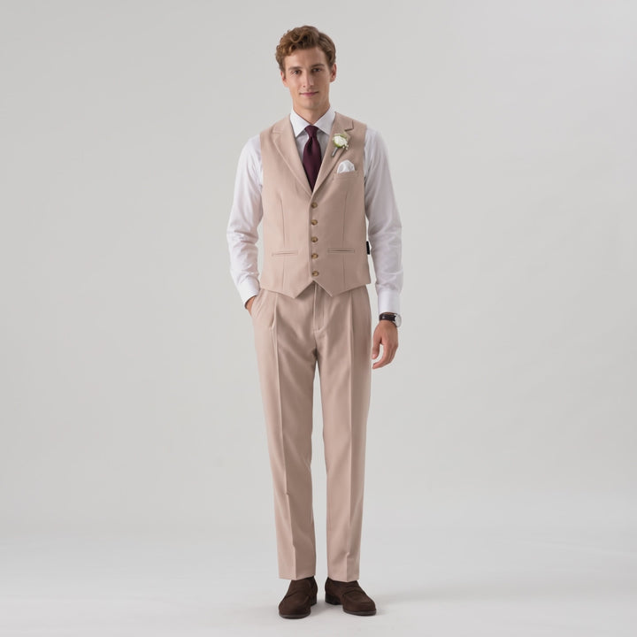 Menseventwear Fashion 2 Pieces Mens Suit Flat Notch Lapel Vest Suit For Wedding (Vest + Pants)