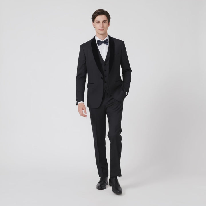 Menseventwear Fashion 3 Pieces Mens Suit Flat Shawl Lapel Tuxedos For Party (Blazer+vest+Pants)
