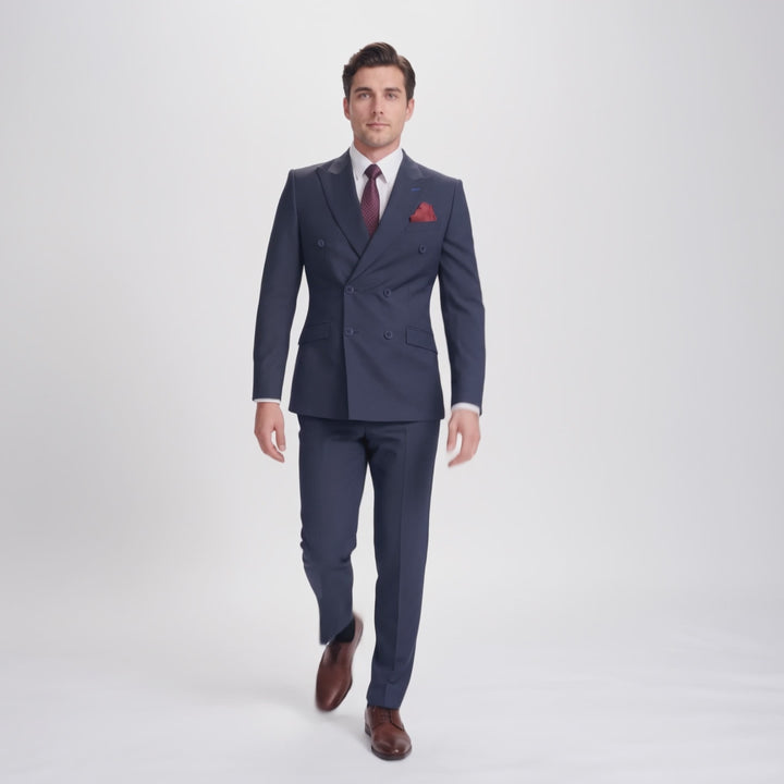 Menseventwear Formal 2 Pieces Mens Suit Flat Peak Lapel Set (Blazer+Pants)