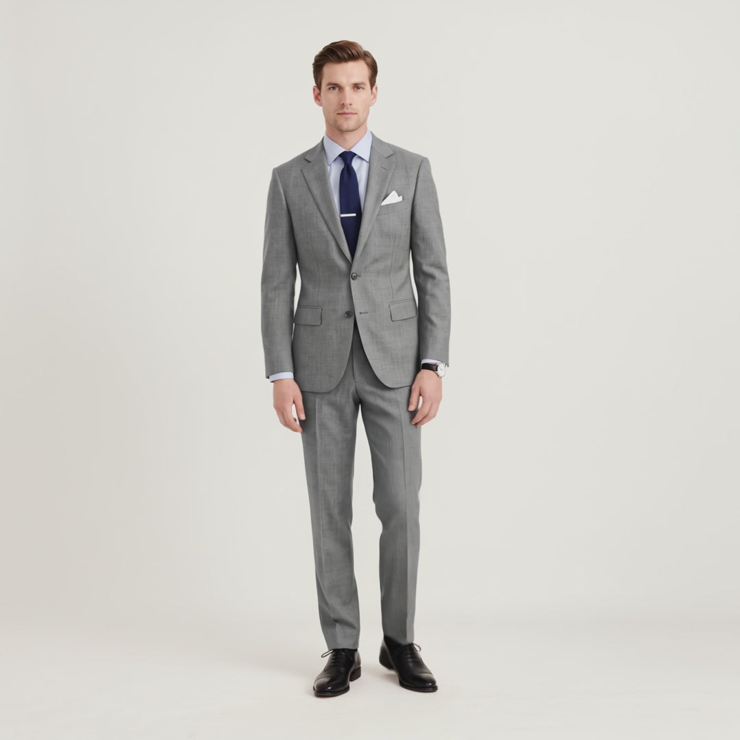Menseventwear Formal 2 Pieces Mens Suit Flat Notch Lapel Set (Blazer+Pants)