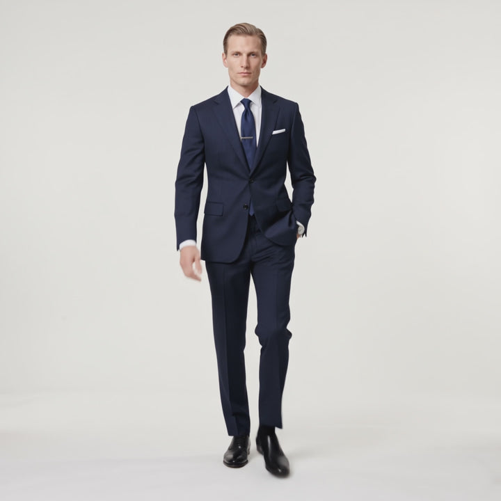 Menseventwear Formal 2 Pieces Mens Suit Flat Notch Lapel Suits For Business (Blazer+Pants)