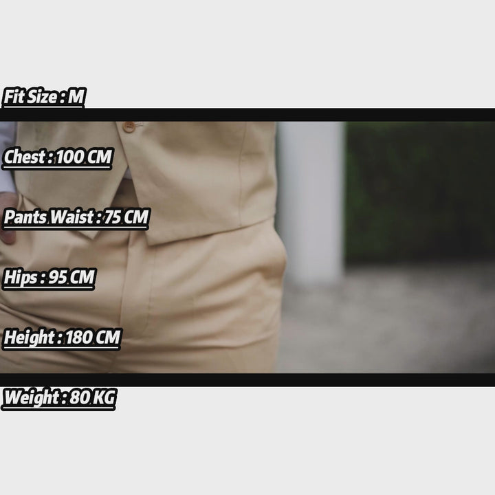 Menseventwear Formal Men's Suits Slim Fit 3 Pieces Notch Lapel Tuxedos (Blazer+Vest+Pant)