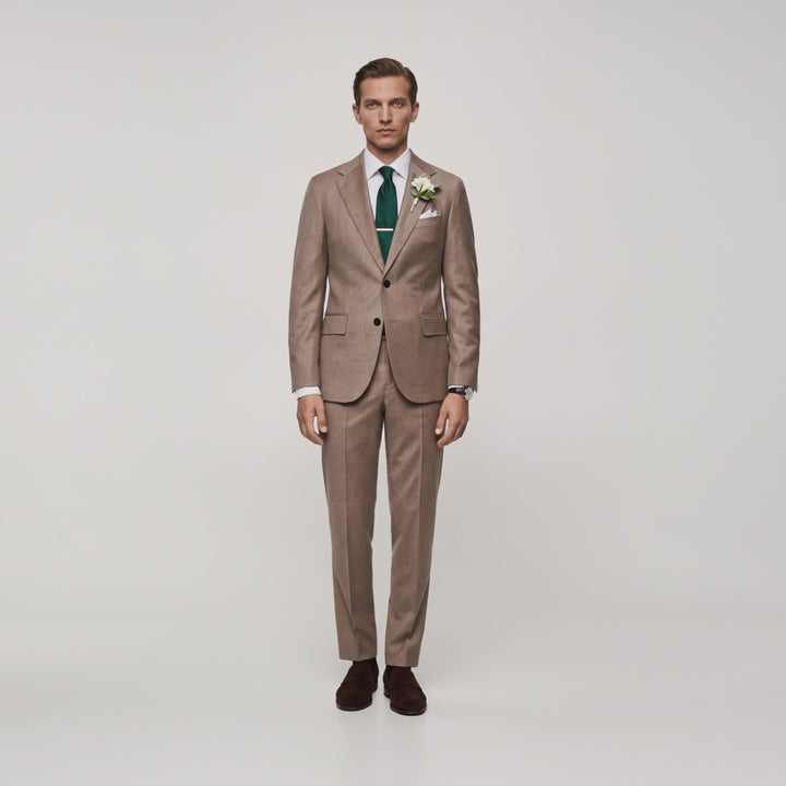 Menseventwear Formal 2 Pieces Mens Suit Flat Notch Lapel Set (Blazer+Pants)