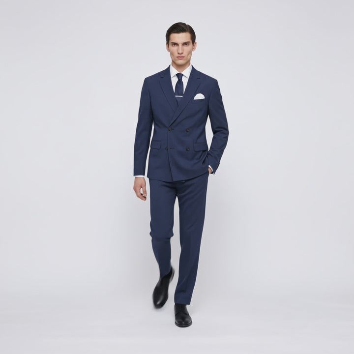 Menseventwear Formal 2 Pieces Mens Suit Flat Notch Lapel Set (Blazer+Pants)