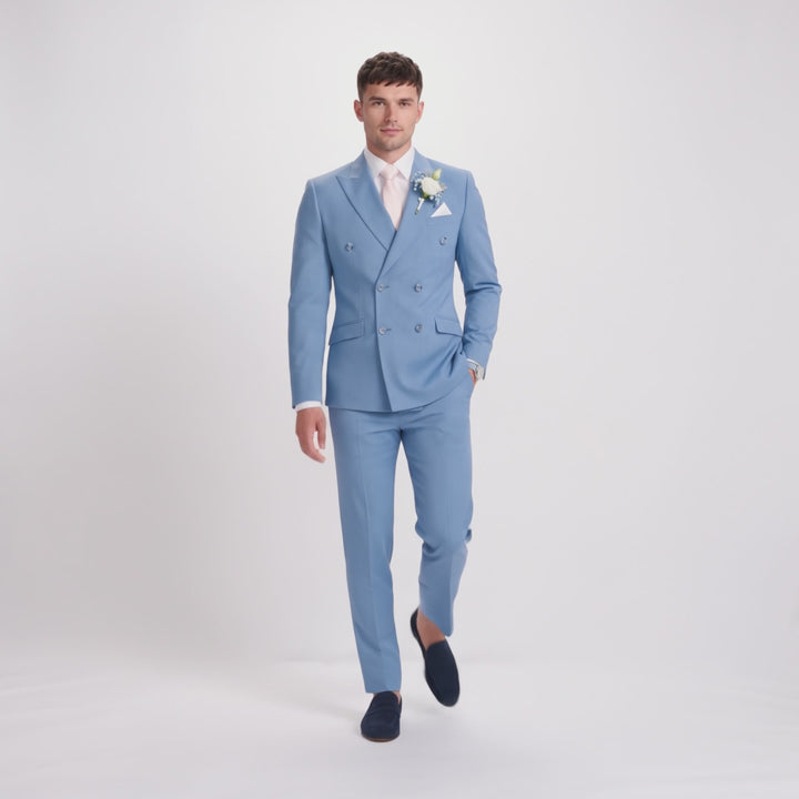 Menseventwear Formal 2 Pieces Mens Suit Flat Peak Lapel Suits For Wedding (Blazer+Pants)