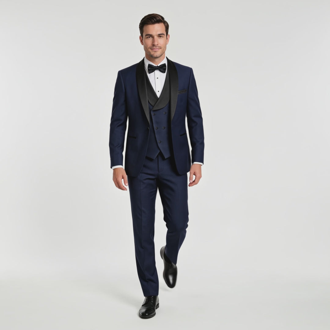 Menseventwear Fashion 3 Pieces Mens Suit Flat Shawl Lapel Tuxedos For Party (Blazer+vest+Pants)