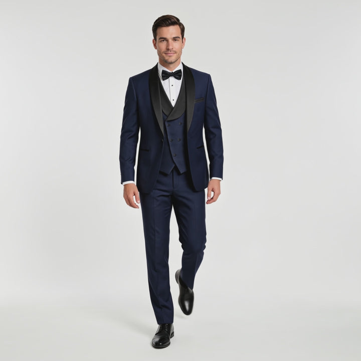 Menseventwear Fashion 3 Pieces Mens Suit Flat Shawl Lapel Tuxedos For Party (Blazer+vest+Pants)