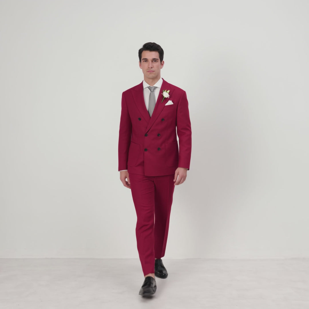 Menseventwear Formal 2 Pieces Mens Suit Flat Peak Lapel Suits For Wedding (Blazer+Pants)