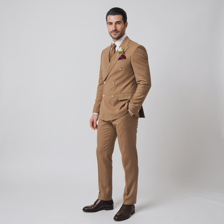 Menseventwear Formal 2 Pieces Mens Suit Flat Peak Lapel Suits For Wedding (Blazer+Pants)