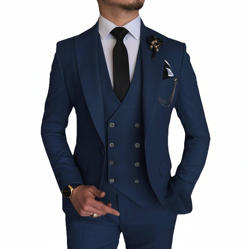 Mens linen suit with vest - België Mens linen suit with vest - België