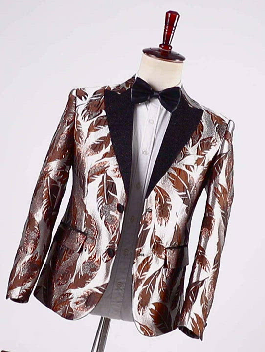 Men's Casual Patterned Peak Lapel Blazer