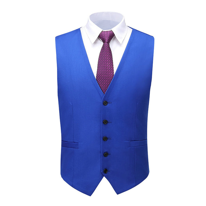 Business 3 Piece Men's Suit Flat Notch Lapel Wedding Tuxedos (Blazer + Vest + Pants) mens event wear