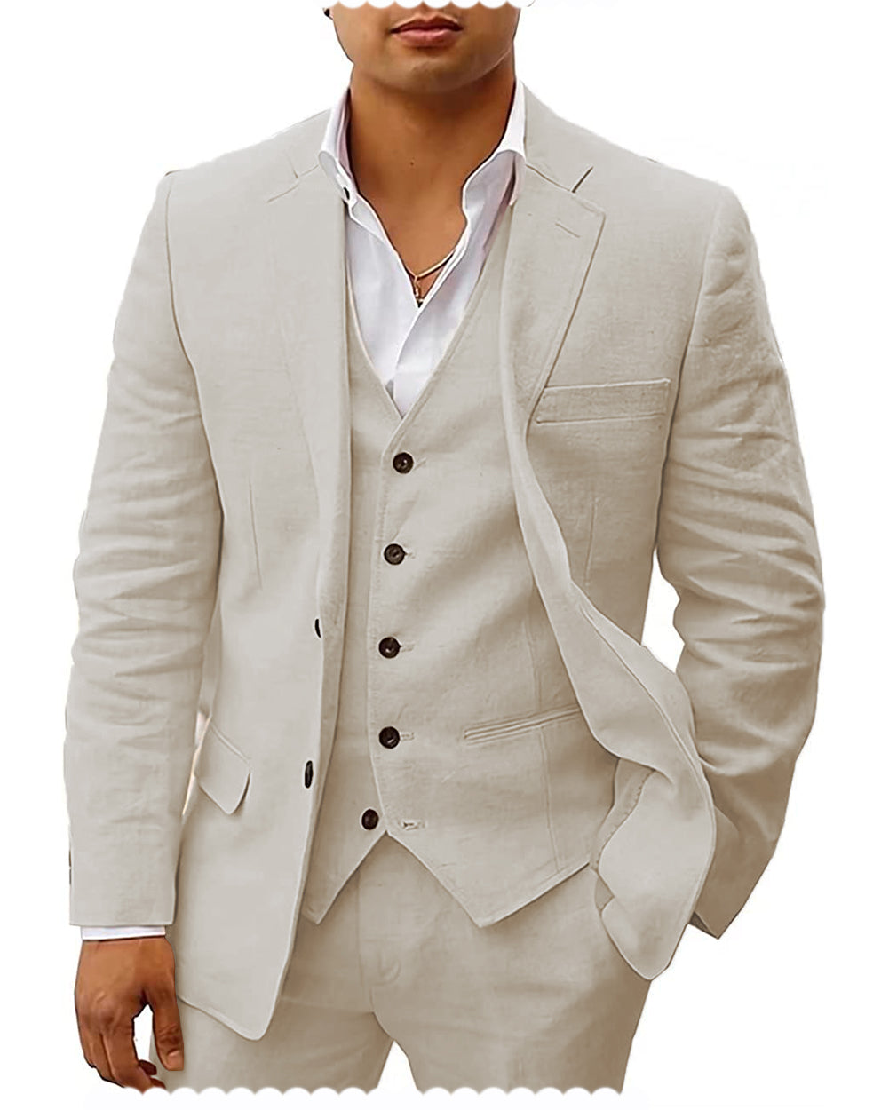 Casual Men's 3 Pieces Mens Suit Notch Lapel  Tuxedos For Wedding (Blazer+vest+Pants) mens event wear