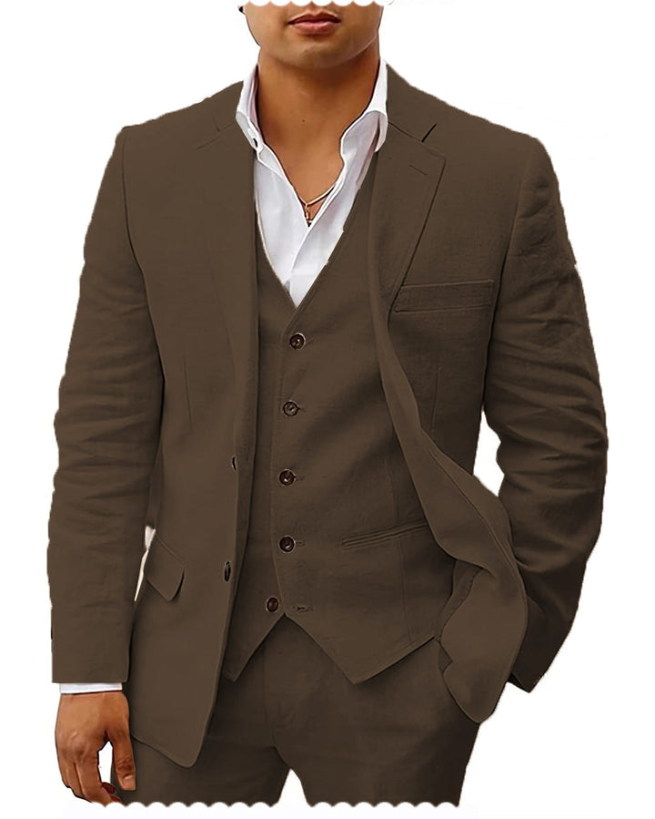 Casual Men's 3 Pieces Mens Suit Notch Lapel  Tuxedos For Wedding (Blazer+vest+Pants) mens event wear