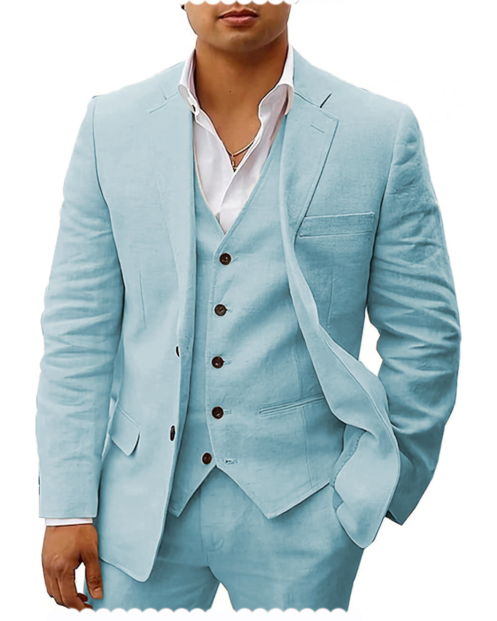 Casual Men's 3 Pieces Mens Suit Notch Lapel  Tuxedos For Wedding (Blazer+vest+Pants) mens event wear