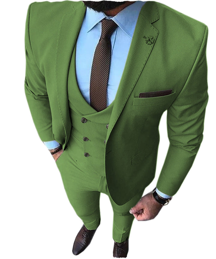 Casual Men's 3 Pieces Mens Suit Regular Fit Notch Lapel Tuxedos For wedding (Blazer+vest+Pants) mens event wear