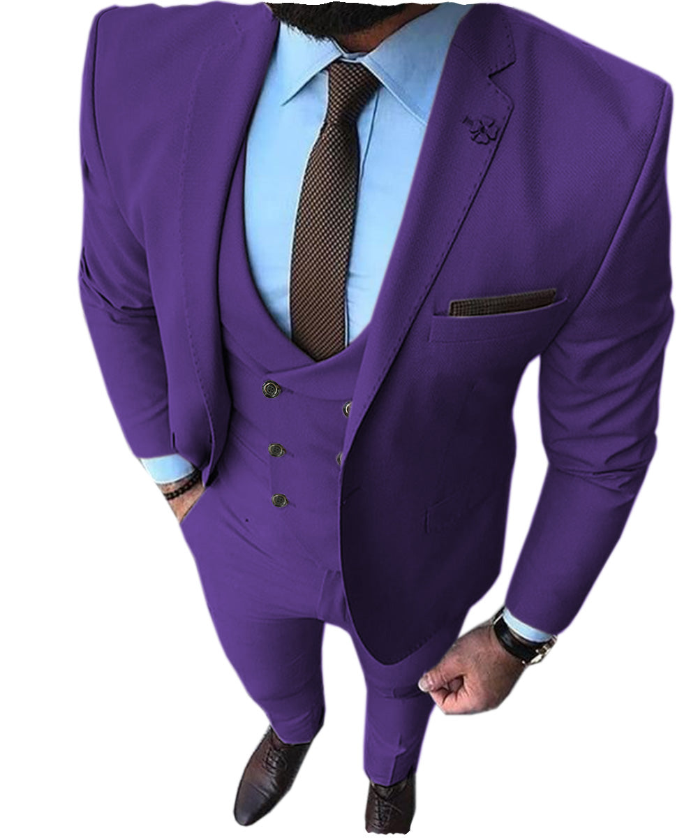 Casual Men's 3 Pieces Mens Suit Regular Fit Notch Lapel Tuxedos For wedding (Blazer+vest+Pants) mens event wear