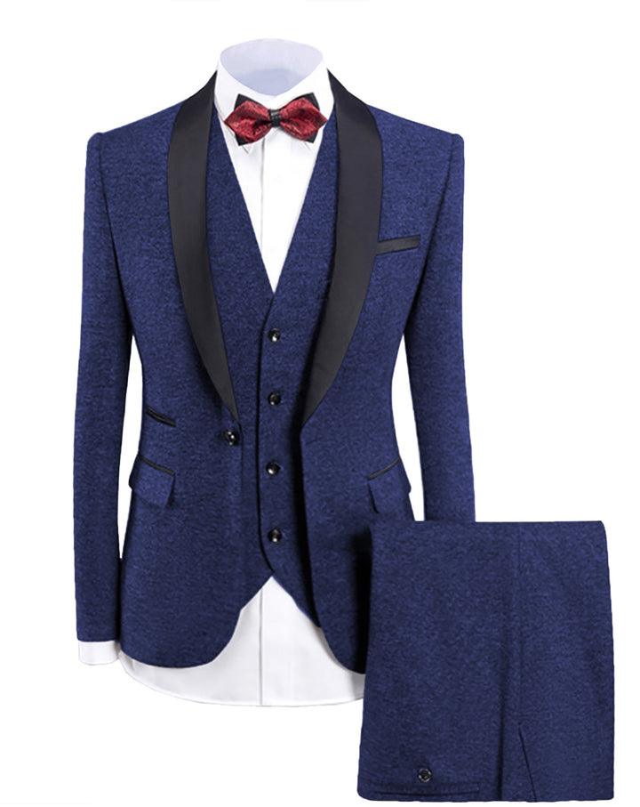 Casual Men's 3-Pieces Mens Suit Shawl Lapel Tuxedos (Blazer+vest+Pants) mens event wear