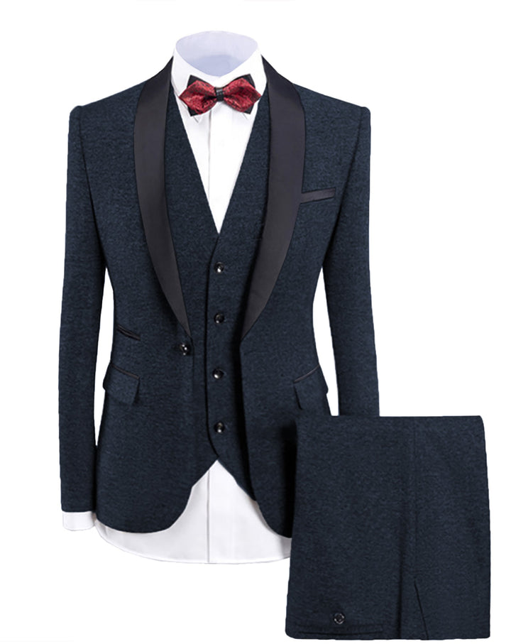 Casual Men's 3-Pieces Mens Suit Shawl Lapel Tuxedos (Blazer+vest+Pants) mens event wear