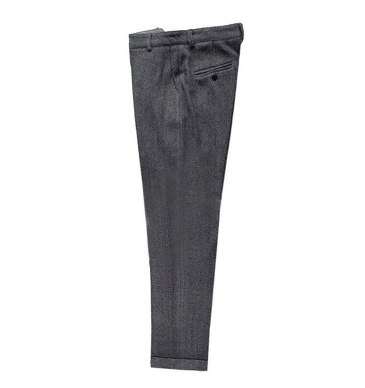 Casual Men's Suit Pants Herringbone Pleat-Front Trousers menseventwear