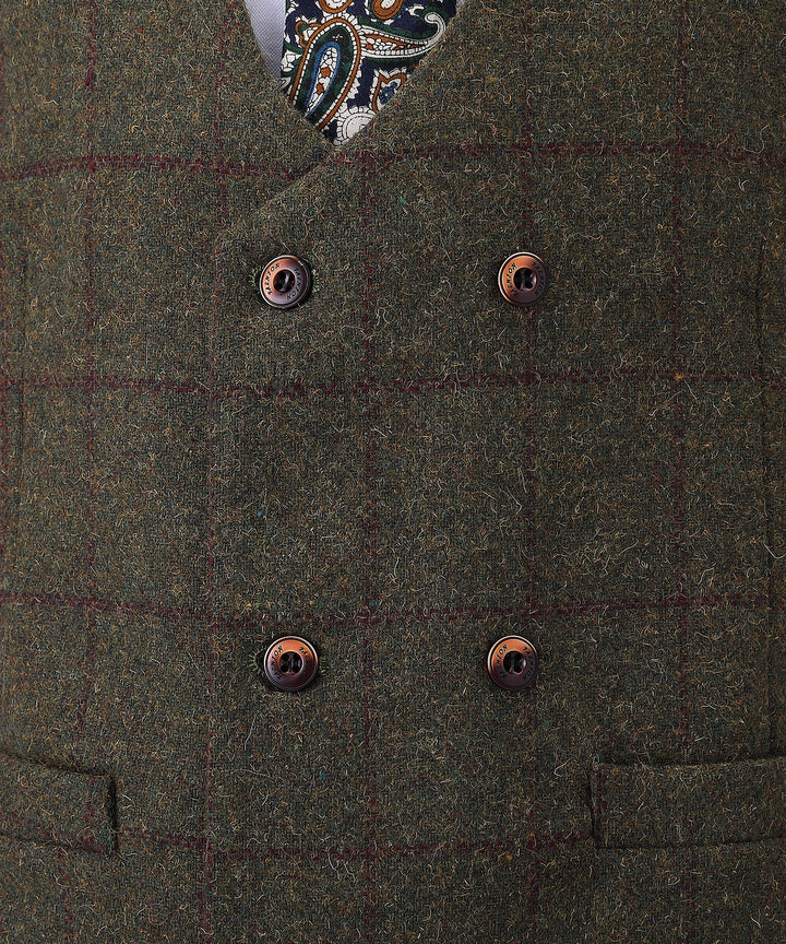 Casual Men's Suit Vest Regular Fit Plaid Tweed Waistcoat mens event wear