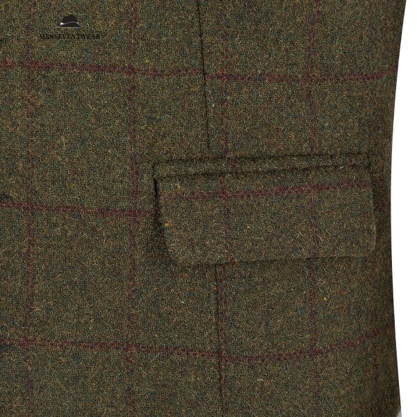 Casual Mens Plaid Tweed Slim Fit Notch Lapel Waistcoat Adam Reed