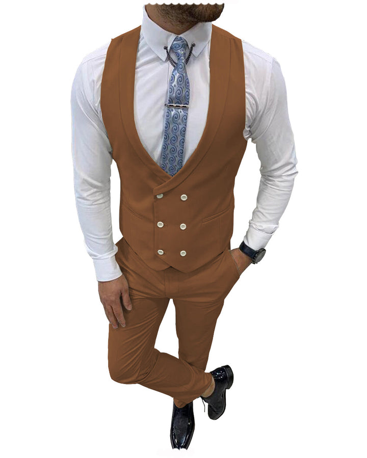 Double Breasted Formal 2 pieces Mens Suit For Wedding (Vest+Pants) mens event wear