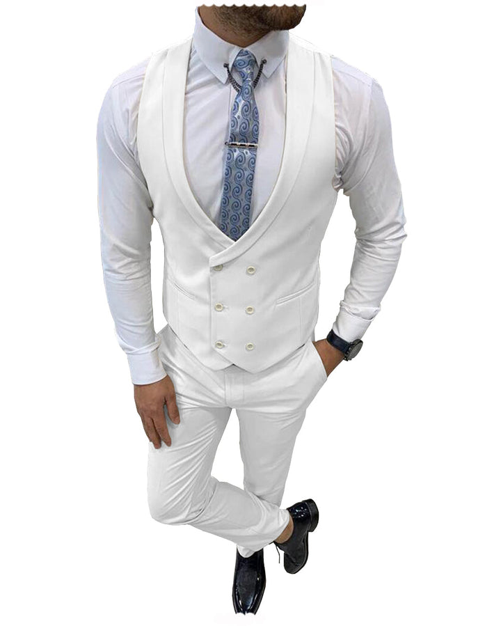 Double Breasted Formal 2 pieces Mens Suit For Wedding (Vest+Pants) mens event wear