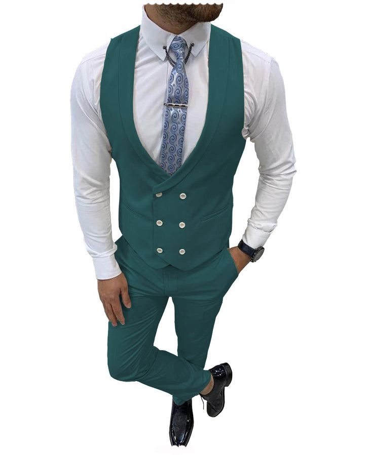 Double Breasted Formal 2 pieces Mens Suit For Wedding (Vest+Pants) mens event wear