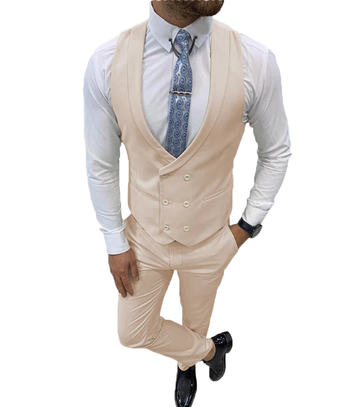 Double Breasted Formal 2 pieces Mens Suit For Wedding (Vest+Pants) mens event wear