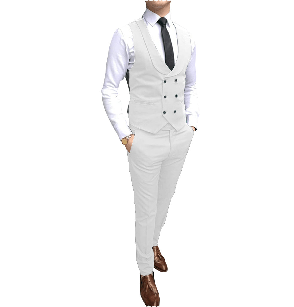 Double Breasted Formal 2 pieces Mens Suit For Wedding (Vest+Pants) mens event wear