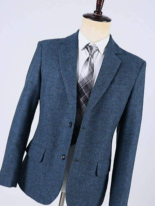 Men's Business 2 Pieces Formal Herringbone Notch Lapel Tuxedos for Wedding (Blazer+Pants)