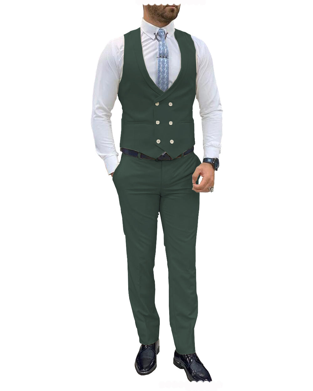 Fashion Double Breasted 2 pieces Mens Suit For Wedding (Vest+Pants) mens event wear