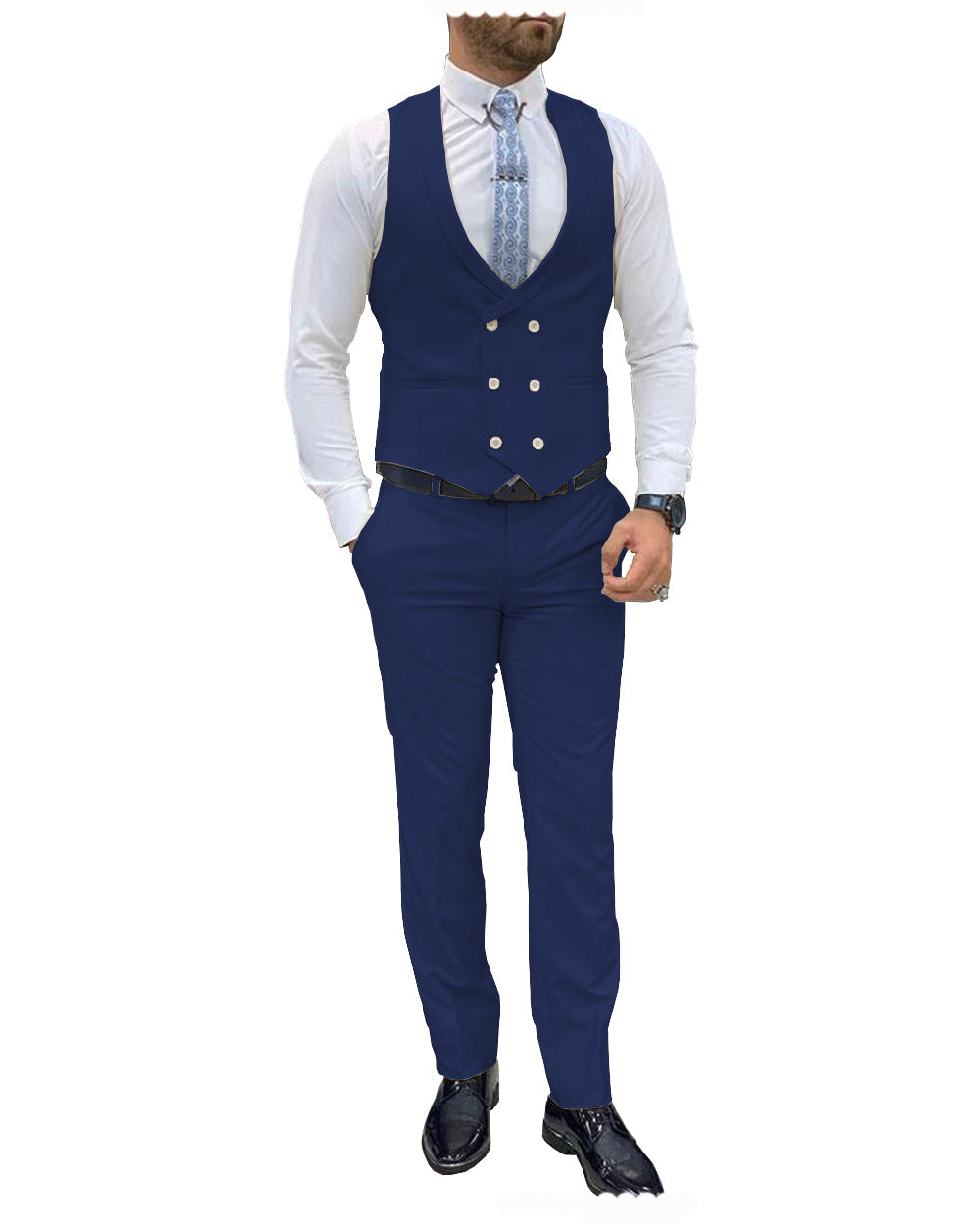 Fashion Double Breasted 2 pieces Mens Suit For Wedding (Vest+Pants) mens event wear