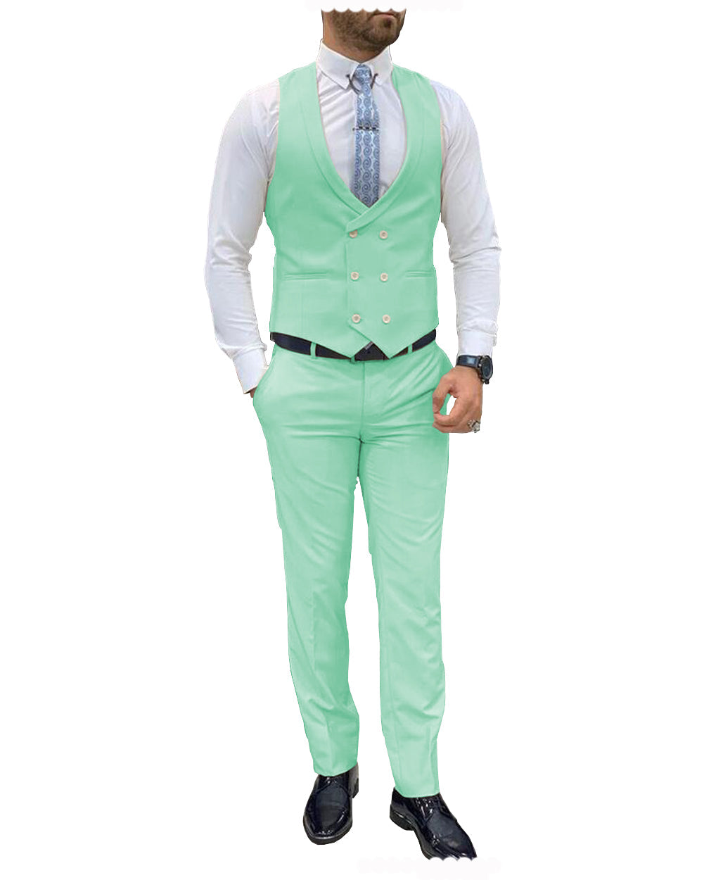 Fashion Double Breasted 2 pieces Mens Suit For Wedding (Vest+Pants) mens event wear