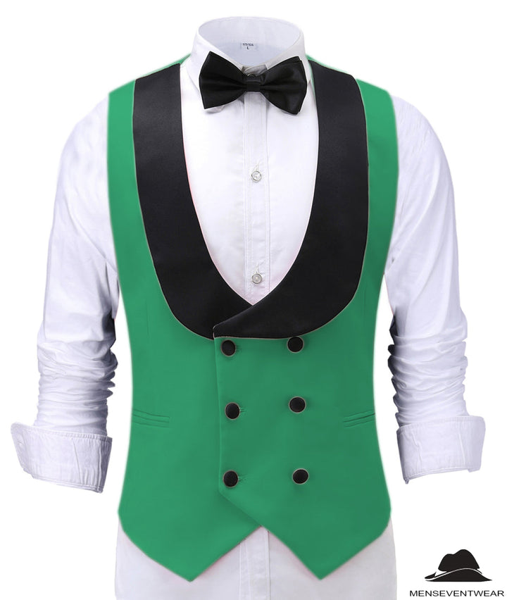 Fashion Men's Suit Vest Regular Fit Shawl Lapel Waistcoat For Wedding mens event wear