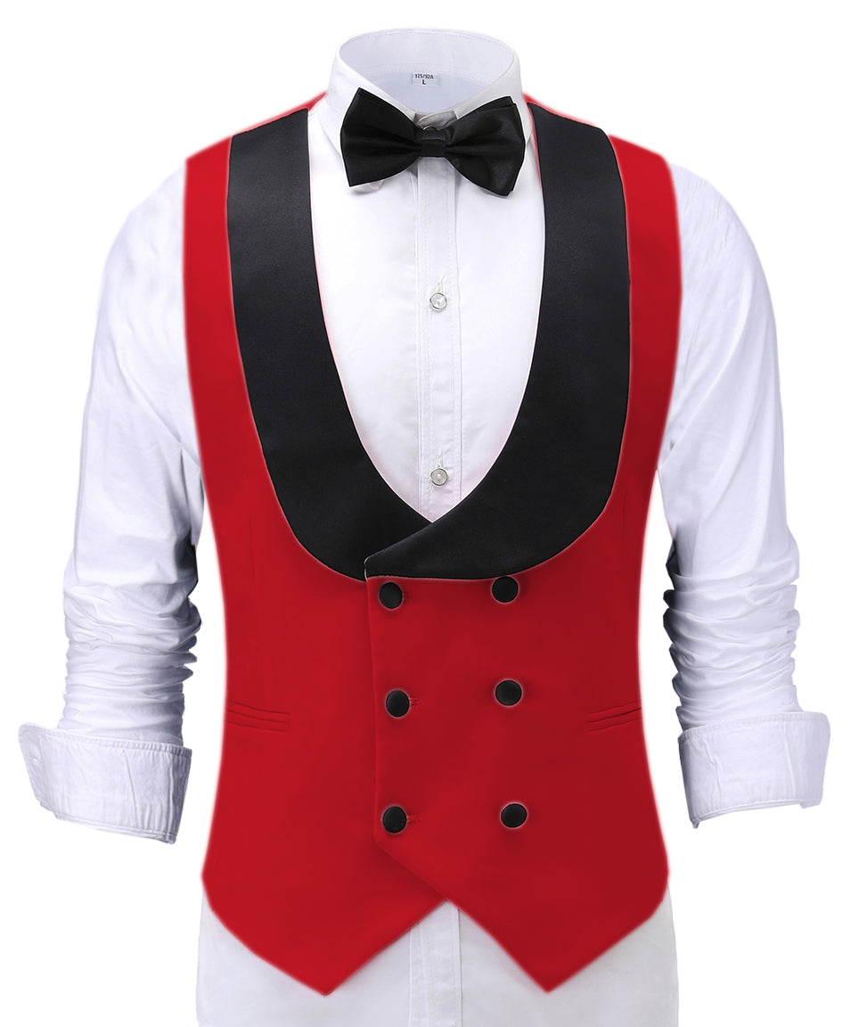 Fashion Men's Suit Vest Regular Fit Shawl Lapel Waistcoat For Wedding mens event wear