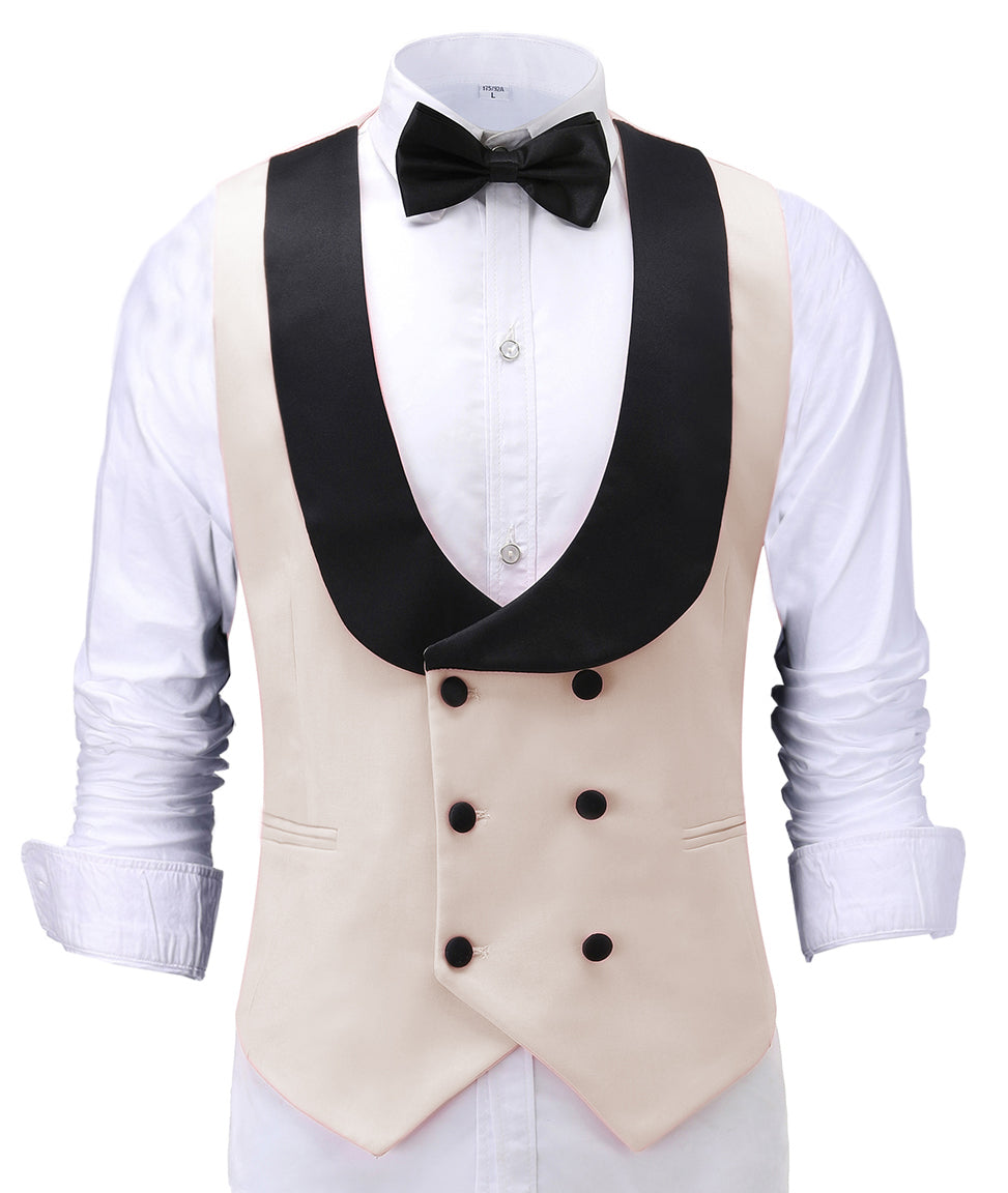 Fashion Men's Suit Vest Regular Fit Shawl Lapel Waistcoat For Wedding mens event wear