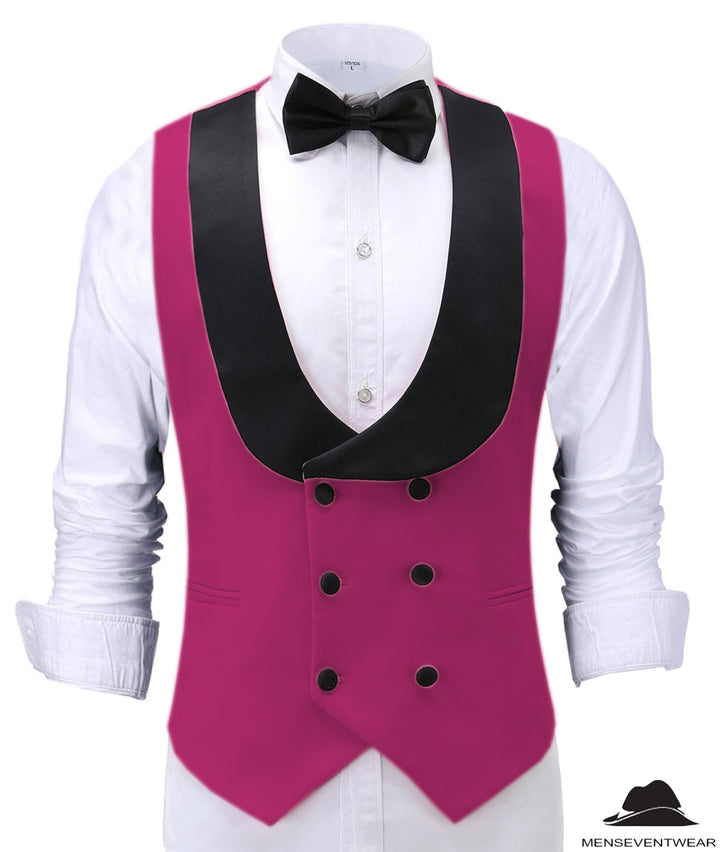 Fashion Men's Suit Vest Regular Fit Shawl Lapel Waistcoat For Wedding mens event wear