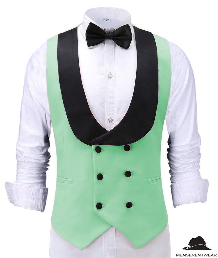 Fashion Men's Suit Vest Regular Fit Shawl Lapel Waistcoat For Wedding mens event wear