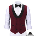 Vest For Men with Shawl Lapel,Waistcote -Red