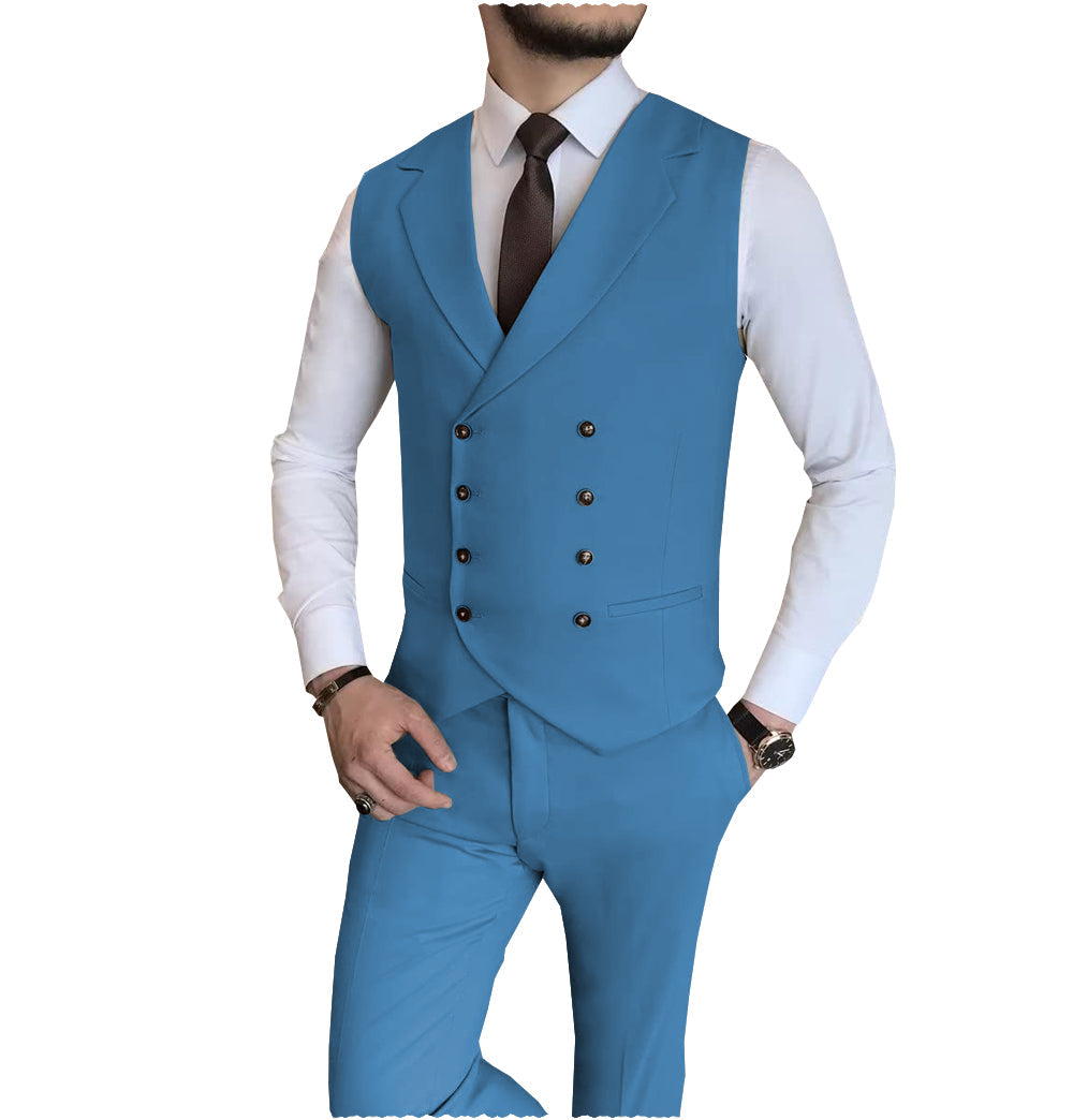 Formal 2 Pieces Double Breasted Mens Suit For Wedding (Vest + Pants) mens event wear