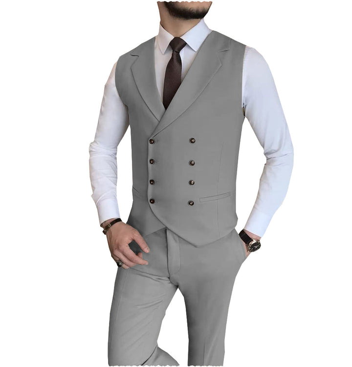 Formal 2 Pieces Double Breasted Mens Suit For Wedding (Vest + Pants) mens event wear