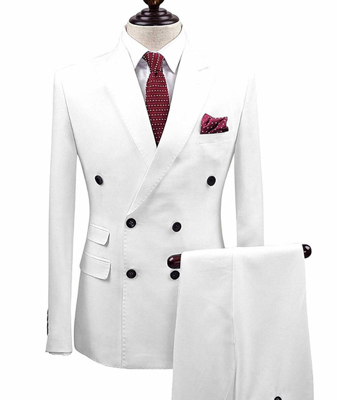 Formal 2 Pieces Mens Suit Double Breasted Flat Notch Lapel Tuxedos (Blazer+Pants) mens event wear