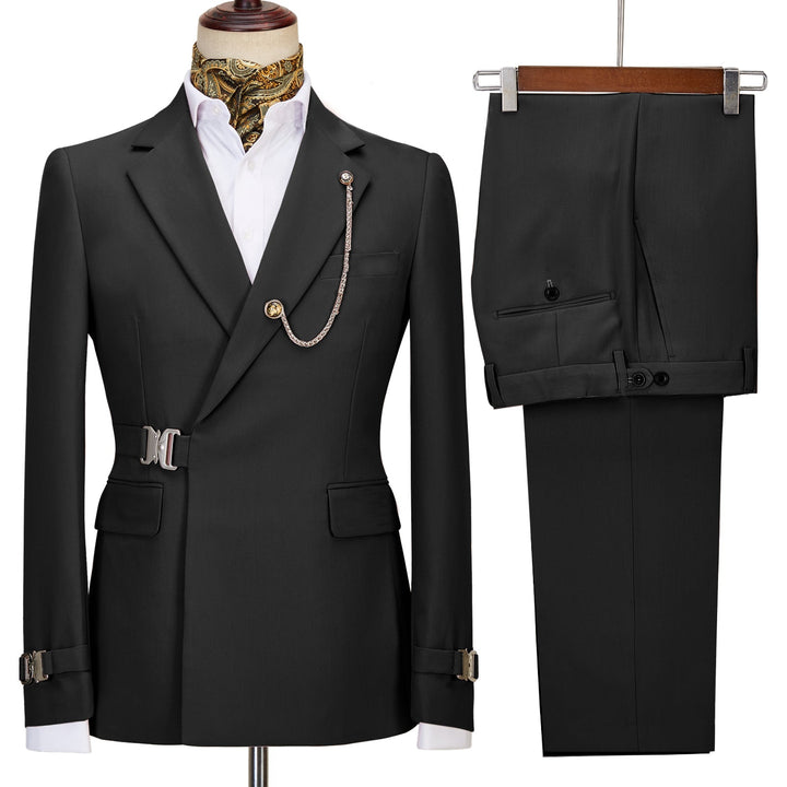 Formal Men's 2 Piece Men's Suit Regular Fit Notched Lapel Tuxedo (Blazer + Pants) mens event wear