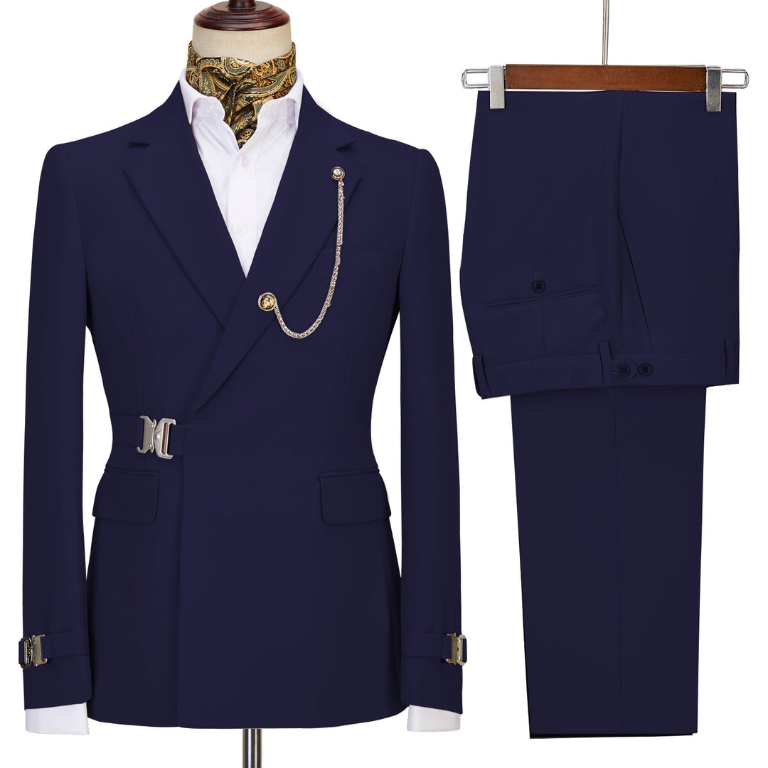 Formal Men's 2 Piece Men's Suit Regular Fit Notched Lapel Tuxedo (Blazer + Pants) mens event wear