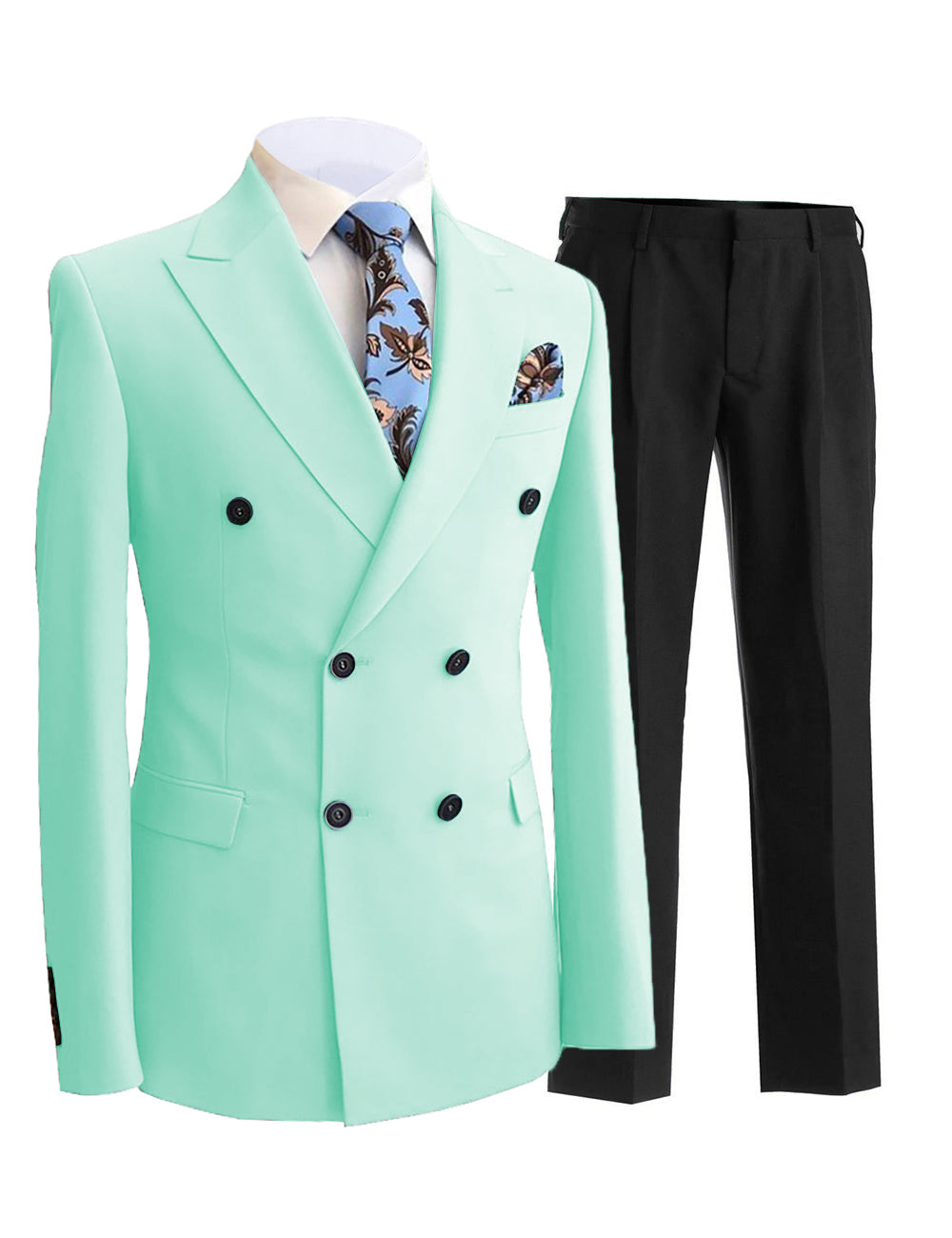 Formal Men's 2 Pieces Solid Slim Fit Peak Lapel Mens Suit (Blazer+Pants) mens event wear