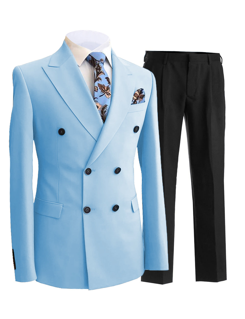 Formal Men's 2 Pieces Solid Slim Fit Peak Lapel Mens Suit (Blazer+Pants) mens event wear